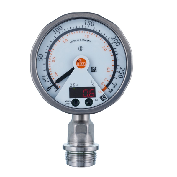 德國IFM易福門帶模擬顯示屏的齊平式壓力傳感器PG2431 PG-250-REB12-MFRKG/US/ /P