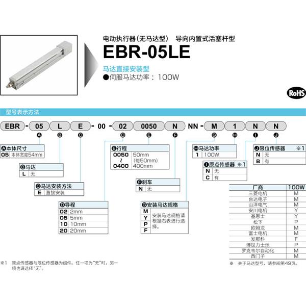 CKD喜開理電動執(zhí)行器（無馬達(dá)型）滑塊型EBR-05LE-00-100250NNN-F1CB