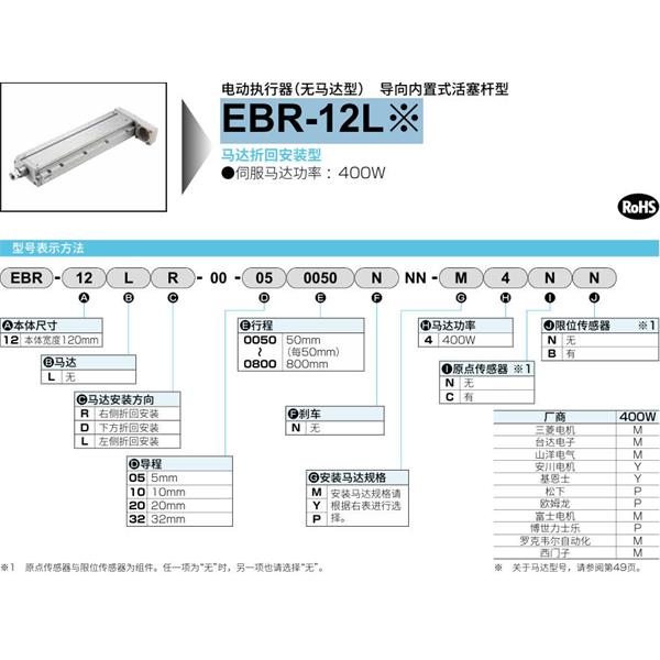 CKD喜開理電動執(zhí)行器（無馬達型）滑塊型EBR-12LLER-00-320800NNN-P2CB