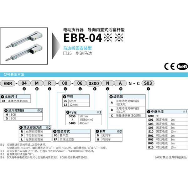 CKD喜開理電動執行器導向內置式活塞桿型EBR-04MR-00-060050NAN