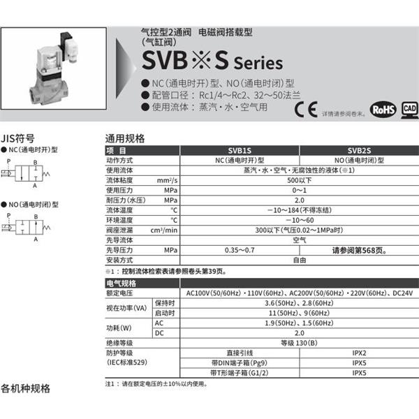 CKD喜開(kāi)理氣控型2通閥（氣缸閥）SVB1S-10A-02CS-AC100V