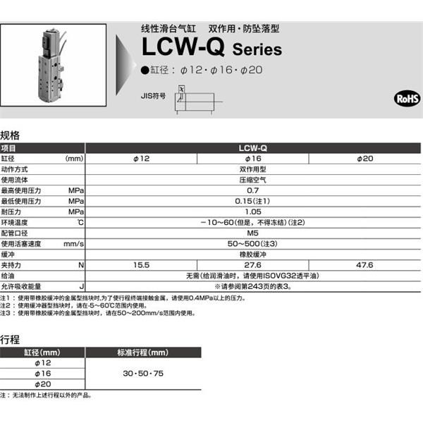 CKD喜開理線性滑臺氣缸LCW-Q-20-75-HL-T2H-R-S