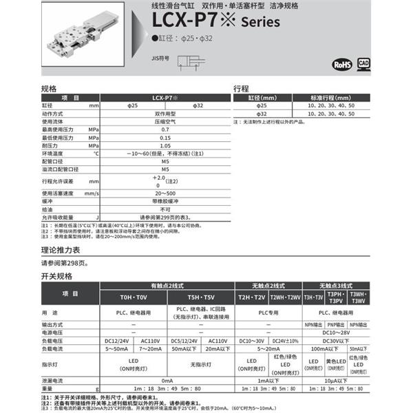 CKD喜開理線性滑臺氣缸LCX-25-40-T2H-R-S1T