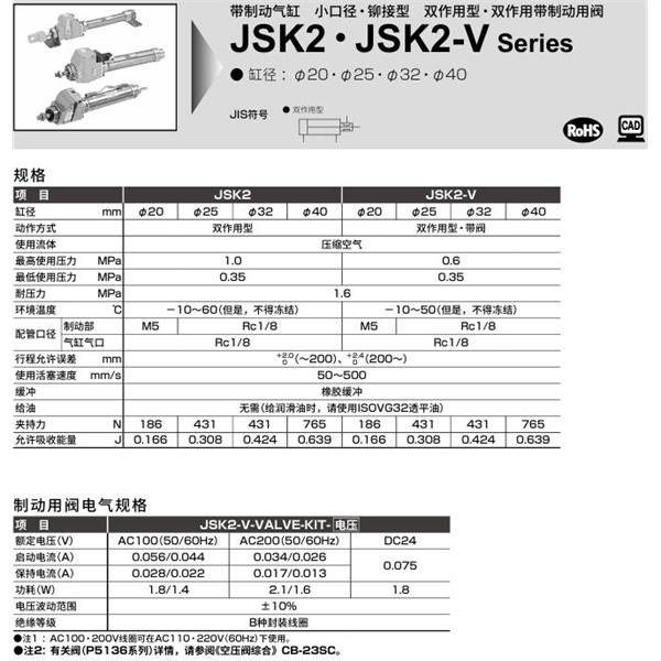 CKD喜開理帶閥氣缸JSK2-CA-40-50-T0H-R-JI