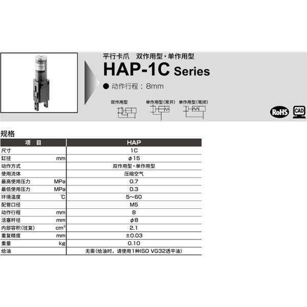 CKD喜開理平行卡爪HAP-1C-Y1